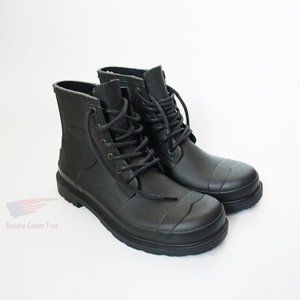 Hunter Women's Lace Up Rain Boots BLACK Size US 7 UK 6 *New without Box*